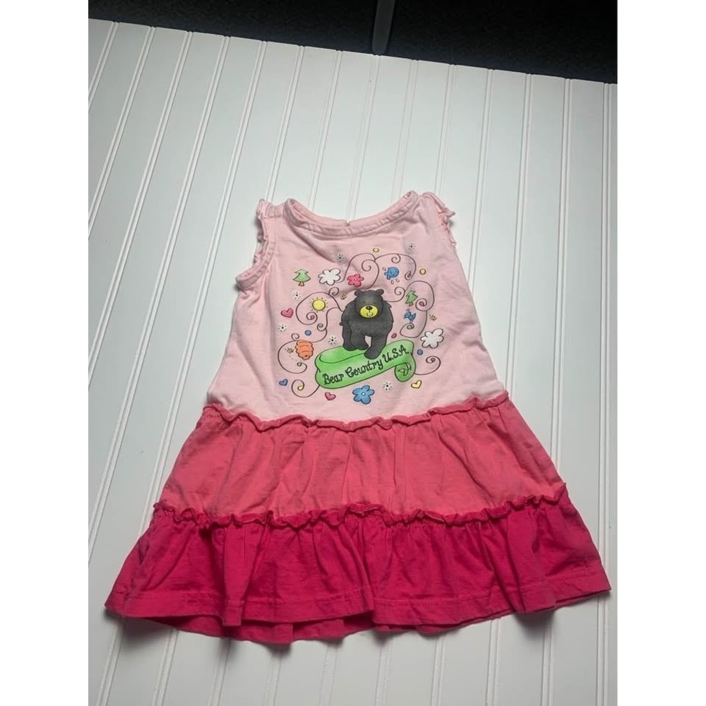 Kid-U-Not Toddler Girls Bear Country USA Pink Ruffle Dress Size 2T